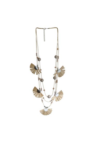 STEUER Kette Kordel in beige 85 cm champagner
