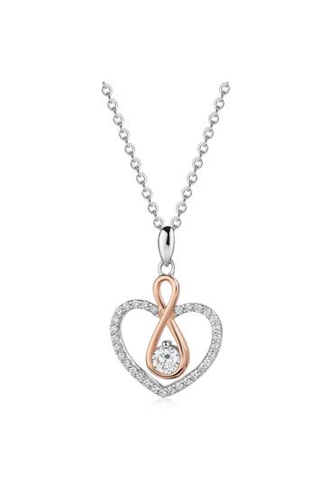 ZEEME Kette 925/- Sterling Silber Herz/Infinity Zirkonia mehrfarbig