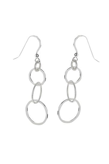 ZEEME Ohrringe Silber 925 mit Ring-Motiv 52mm lang silber