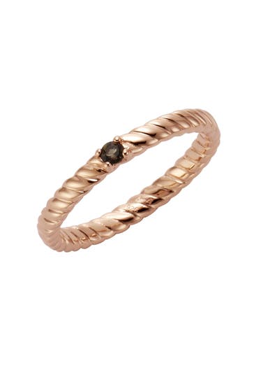 JAMELLI Ring 925/- Sterling Silber rotverg. mit Rauchquarz rot