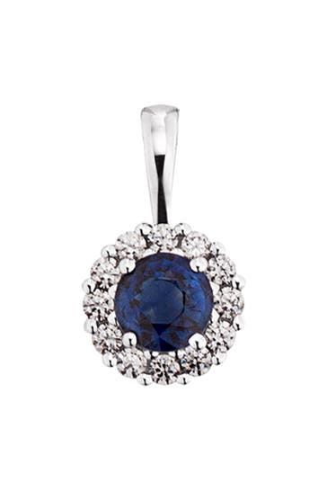 OROLINO Anhänger Gold 585 mit 12x Brillant zus. 0,12ct. und Safir blau