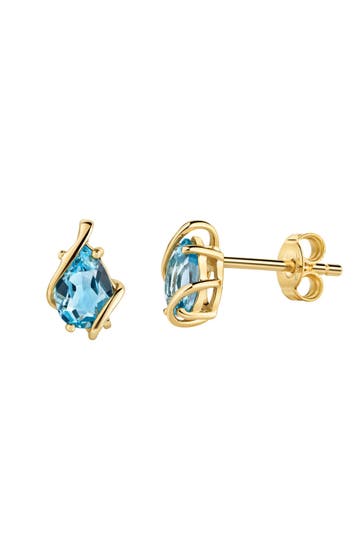 FASCINATION BY ELLEN K. Ohrringe 375/- Gelbgold glanz Blautopas gelb