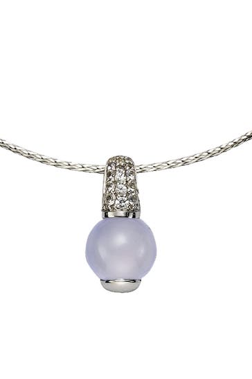 JAMELLI Kette 925 Silber rhodiniert Echtstein silbergrau