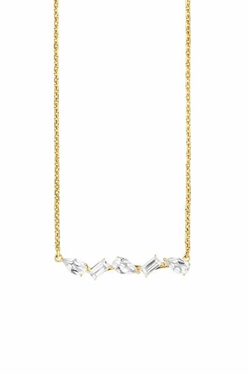 CAI Kette 925/- Sterling Silber vergoldet Weißtopas gelb