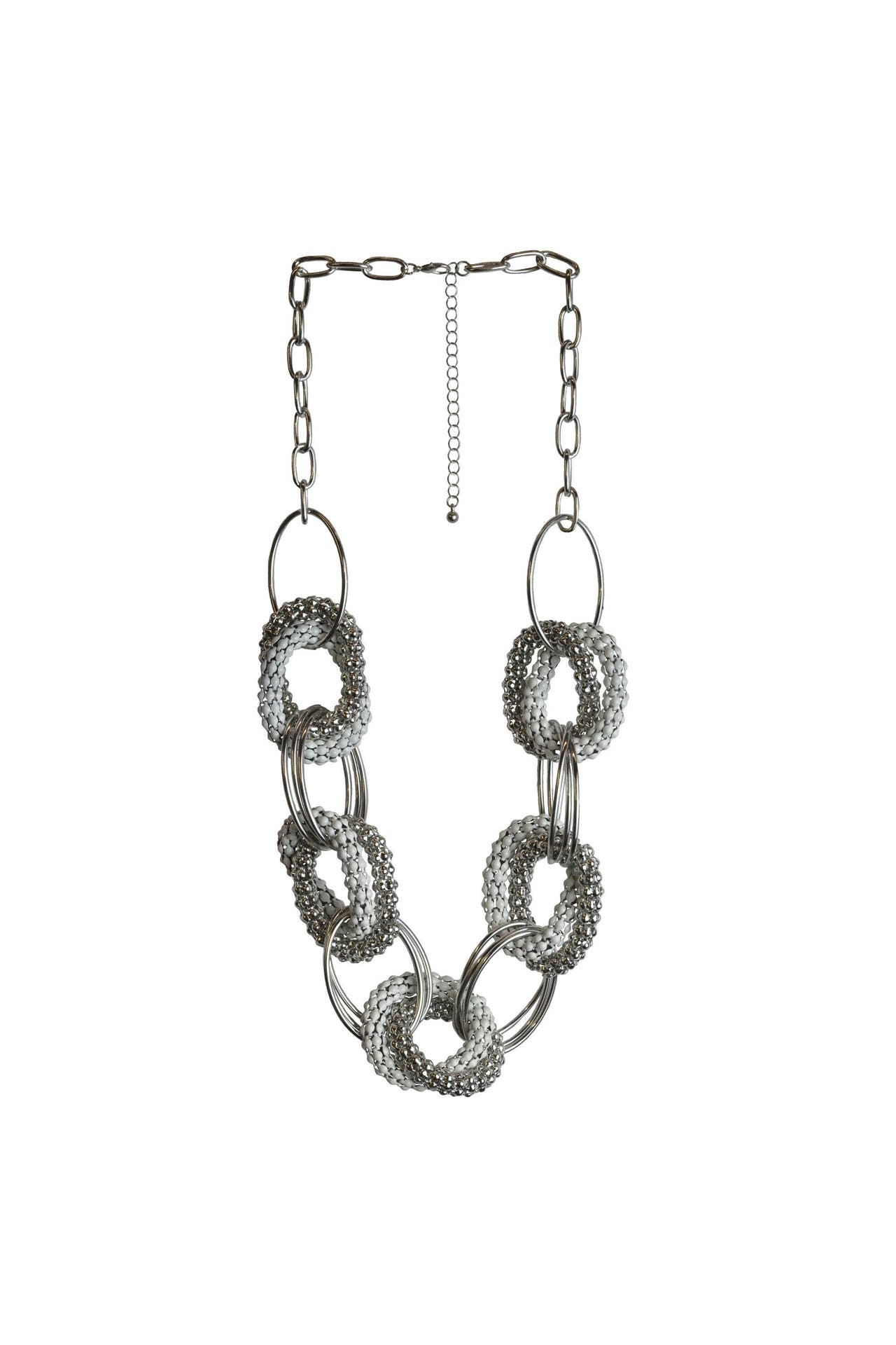 STEUER Kette Metall silberfarben mit runden und ovalen Elementen silber, Bild 1