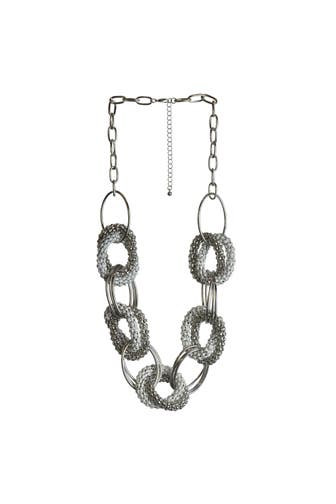 STEUER Kette Metall silberfarben mit runden und ovalen Elementen silber