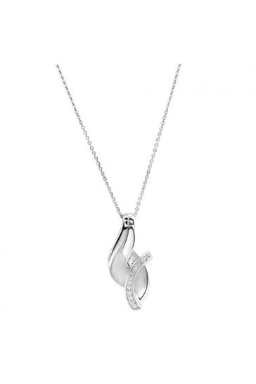 ZEEME Kette 925/- Sterling Silber rhodiniert Zirkonia silber
