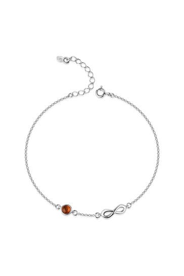 ZEEME Armband 925/- Sterling Silber Bernstein silber
