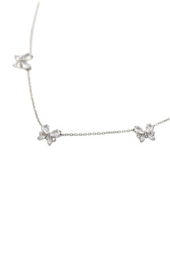 LEIS Kette 925 Sterling Silber rhodiniert Glänzend Zirkonia weiß silber