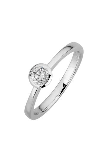 LYOMI Ring 585/- Weißgold  1 synth. Diam. 0,25 ct. silber