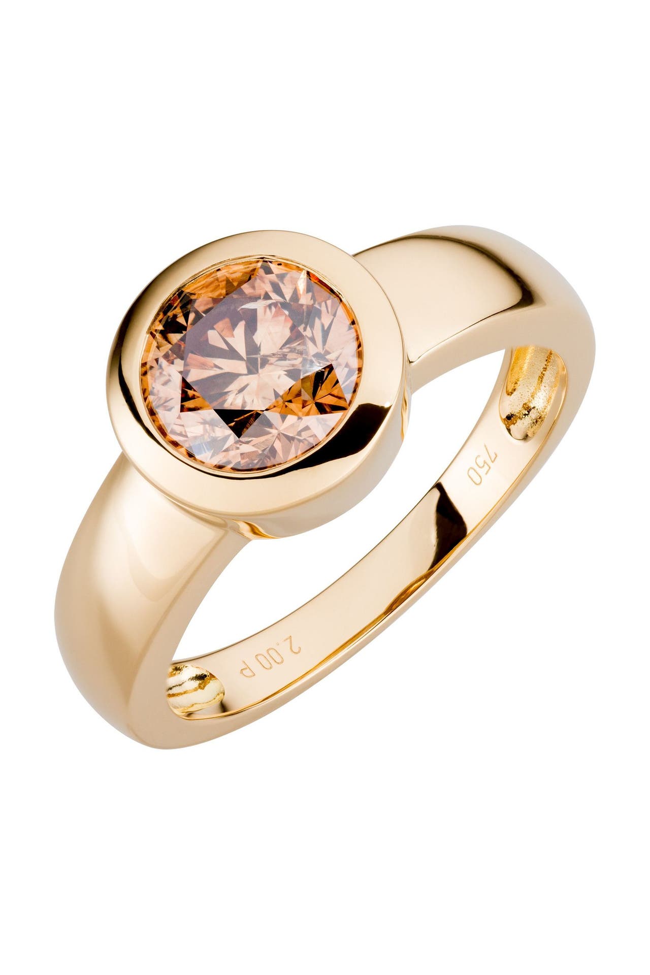 OROLINO Ring Gold 750 mit natürlichem leicht braunen Brillant 2,0 ct., Bild 1