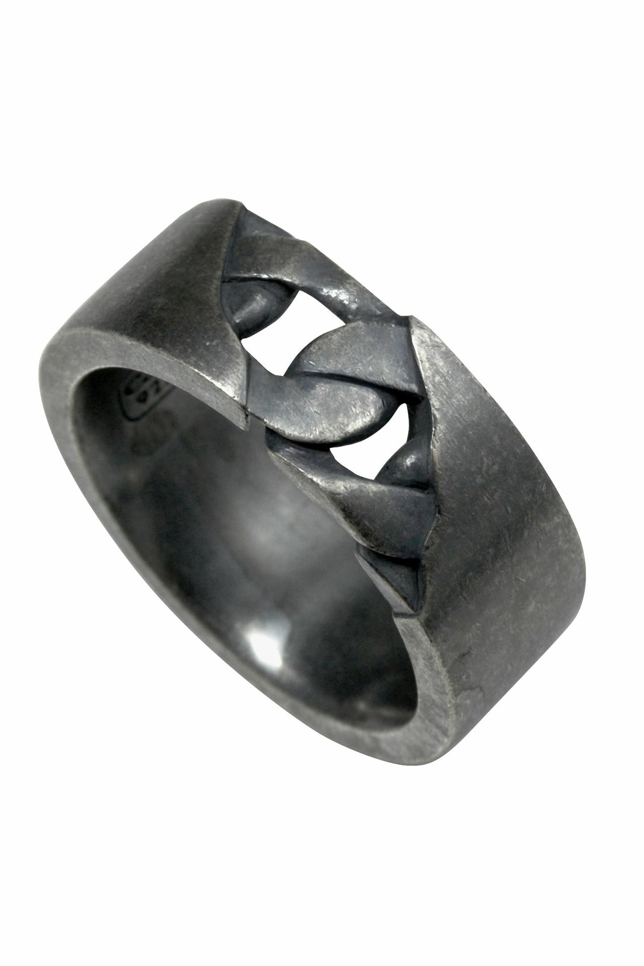 CAI Ring 925/- Sterling Silber matt oxidiert schwarz silber, Bild 1