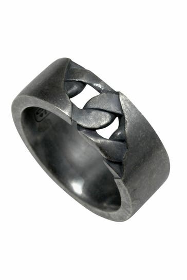 CAI Ring 925/- Sterling Silber matt oxidiert schwarz silber