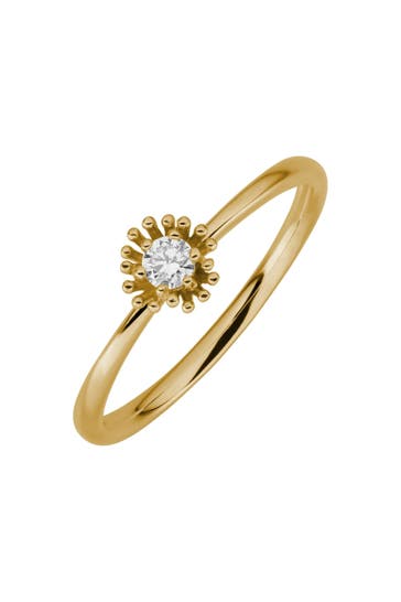 LYOMI Ring 585/- Gelbgold 1 synth. Diam. 0,10ct. gelb