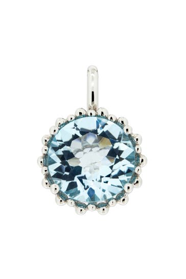 OROLINO Anhänger 585 Gold mit Topas blau (beh.) 11,5mm rund