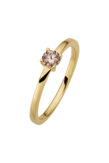 OROLINO Ring 585/- Gelbgold glanz 1 Brill. 0,25ct. braun gelb