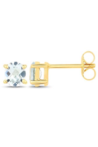 VIRA JEWELS Ohrringe 925-Sterling Silber vergoldet Glänzend Aquamarine gelb