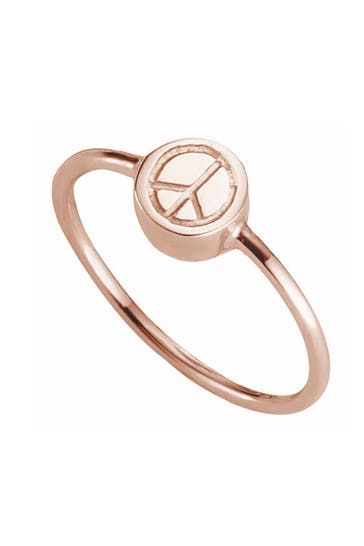CAI Ring 925/- Sterling Silber rotvergoldet Peace rot