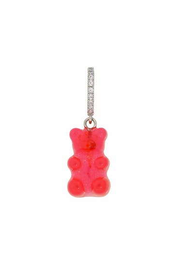 FASHIONBOX Charm rhodiniert Gummibär pink/rot Zirkonia weiss