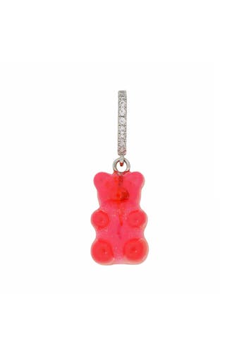 FASHIONBOX Charm rhodiniert Gummibär pink/rot Zirkonia weiss