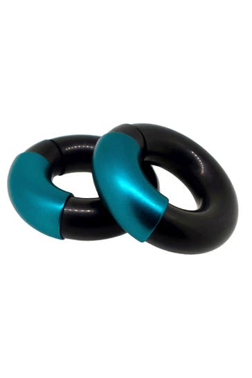 DEMARIE Ohrringe 925/- Sterling Silber Kautschuk türkis