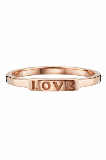 CAI Ring 925/- Silber rotvergoldet LOVE rot