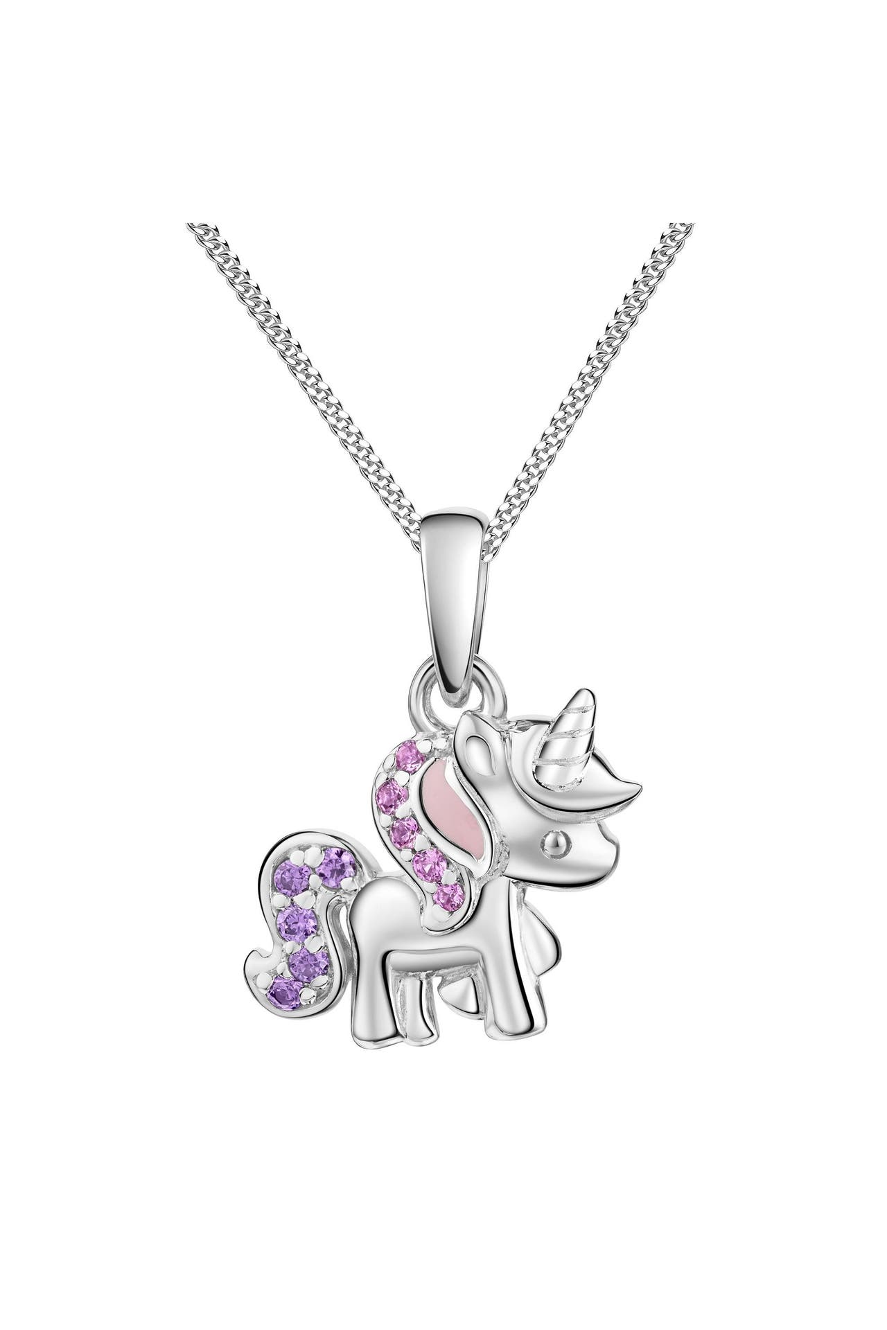 ZEEME Halskette Silber 925 rhodiniert 36+2cm lang mit Einhorn-Motiv, Bild 1