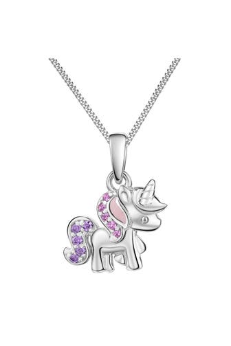 ZEEME Halskette Silber 925 rhodiniert 36+2cm lang mit Einhorn-Motiv