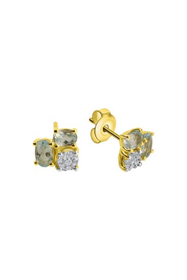 FASCINATION BY ELLEN K. Ohrringe Gold 375 Blautopas + Zirkonia mehrfarbig