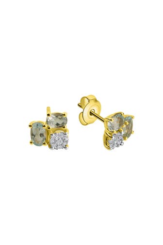 FASCINATION BY ELLEN K. Ohrringe Gold 375 Blautopas + Zirkonia mehrfarbig