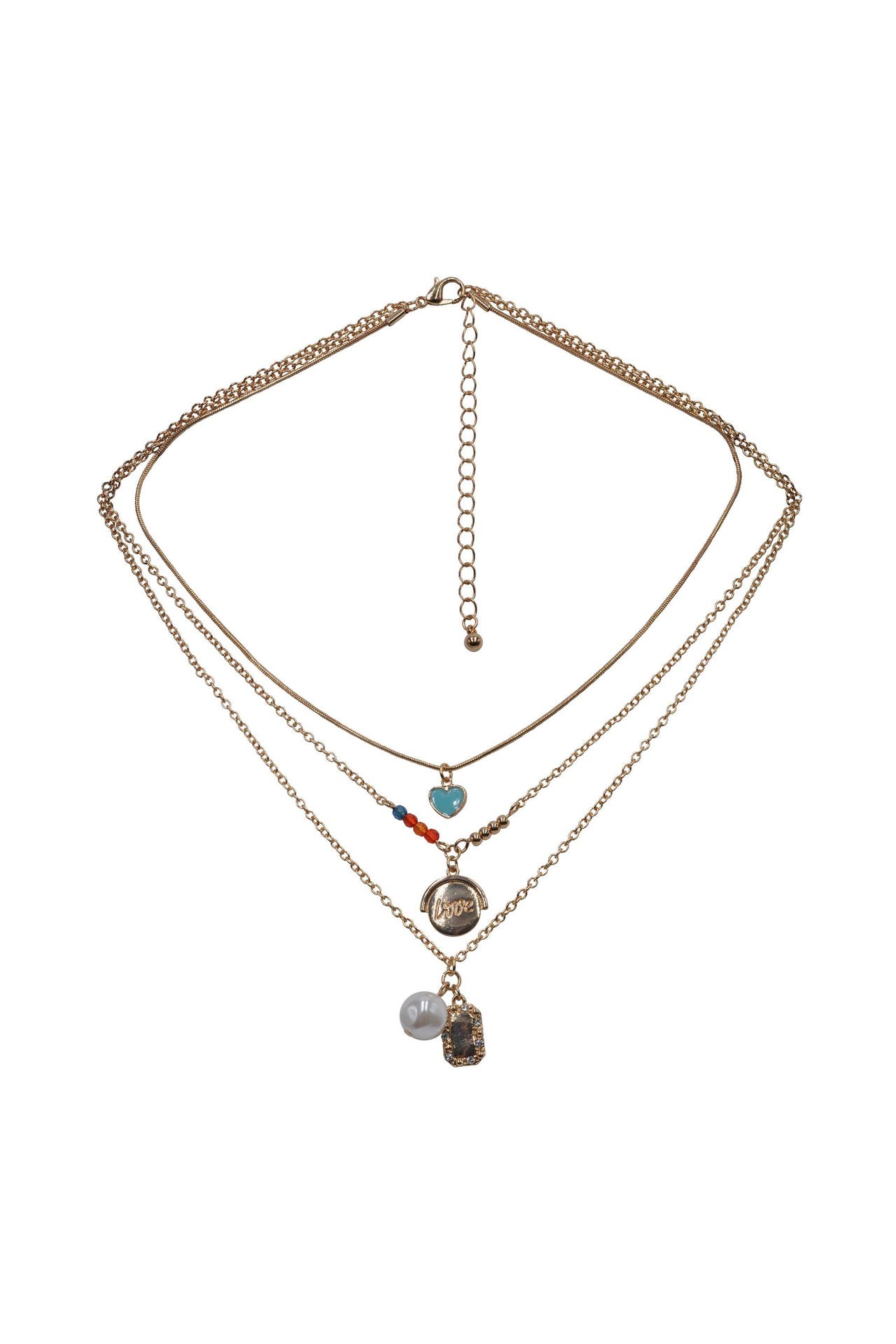 STEUER Kette dreireihig mit diversen Anhängern gelb, Bild 1