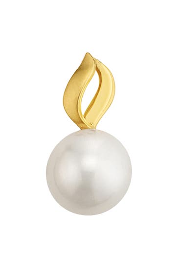 OROLINO Anhänger Gold 585 mattiert mit weißer Perle 9,5mm