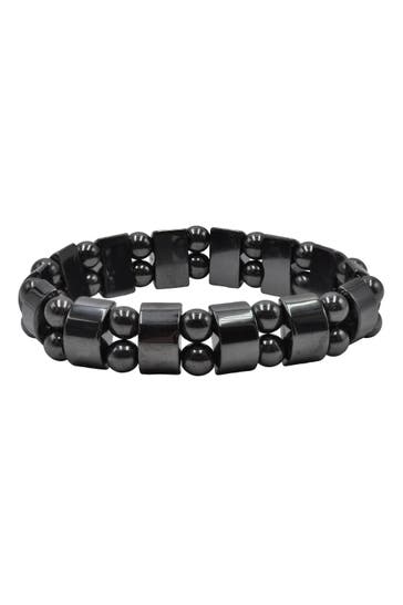 STEUER Armband Stretch hämatitfarbene Magnete grau