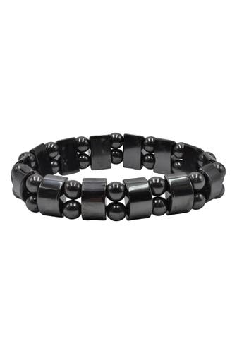 STEUER Armband Stretch hämatitfarbene Magnete grau