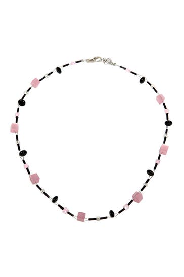 DEMARIE Kette Edelstahl Onyx Acryl Kristall mehrfarbig