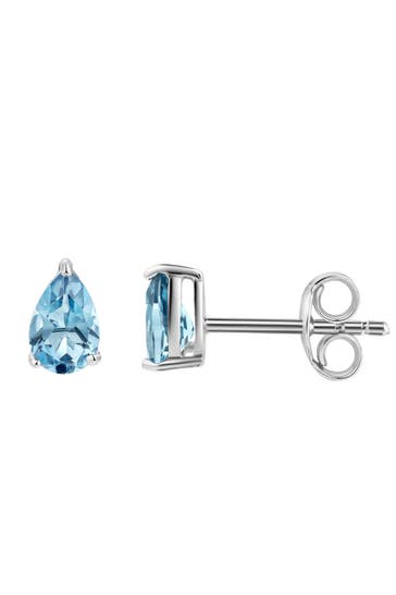 ZEEME Ohrringe 925/- Sterling Silber rhodiniert London Blue Topas Tropfen Ohrstecker silber