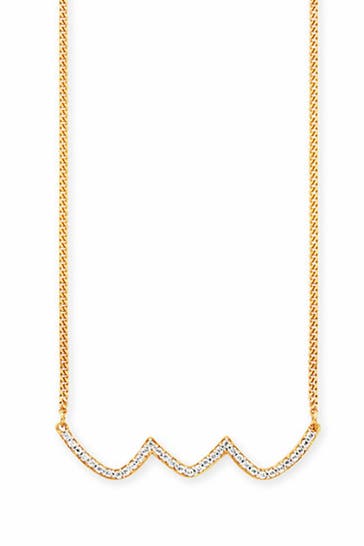 CAI Kette 925/- Sterling Silber vergoldet Topas Wellen gelb