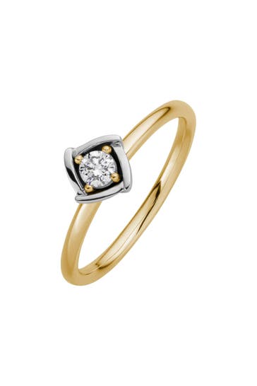 LYOMI Ring 585/- GG/WG 1 synth. Diam. 0,15ct. mehrfarbig