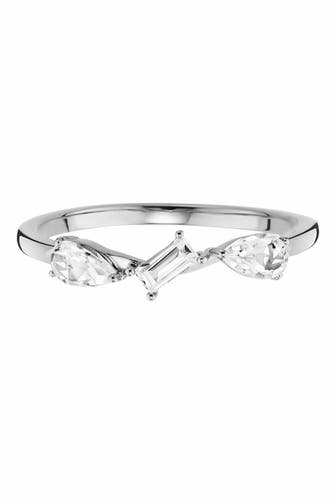 CAI Ring 925/- Sterling Silber rhodiniert mit Weißtopas silber