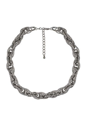 STEUER Kette Metallkette rhodiumfarben silber