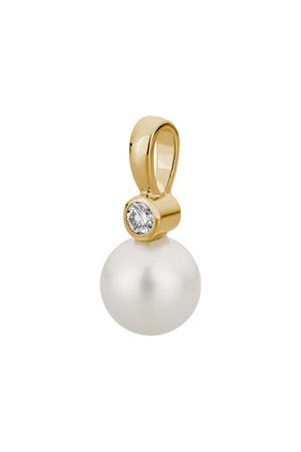 LYOMI Anhänger 585/- Gelbgold Perle 1 synth. Diam. 0,07ct.