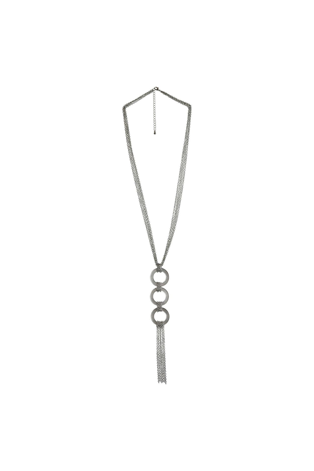 STEUER Kette 4-reihig silberfarben mit 3 Metallringen silber, Bild 1