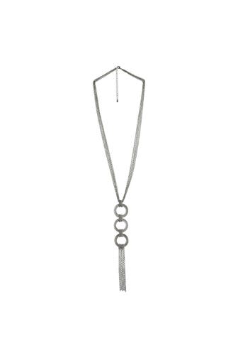 STEUER Kette 4-reihig silberfarben mit 3 Metallringen silber