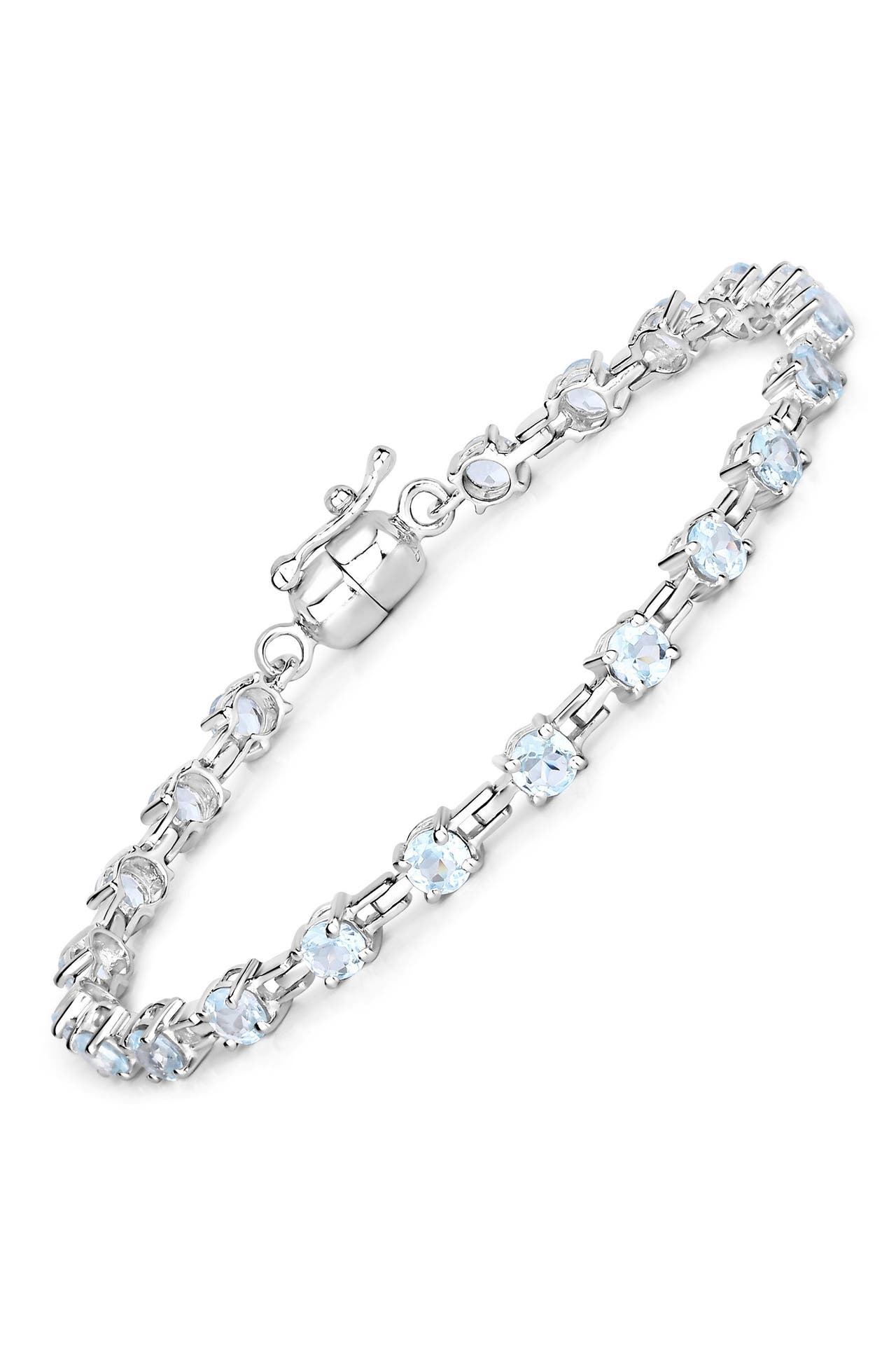 VIRA JEWELS Armband 925-Sterling Silber rhodiniert Blautopas rund silber, Bild 1