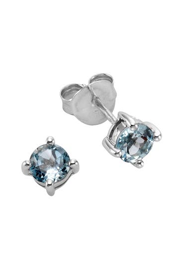 ZEEME Ohrringe Silber 925 rhodiniert mit Blautopas (beh.) silber