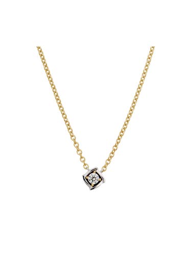 LYOMI Kette 585/- Gelbgold/Weißgold Viereck mehrfarbig