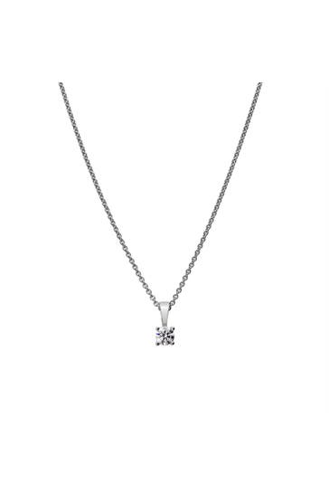 LYOMI Kette 585/- Weißgold  1 synth. Diam. 0,25 ct. silber