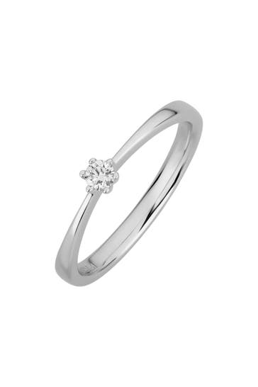 LYOMI Ring 585/- Weißgold  1 synth. Diam. 0,10 ct. silber