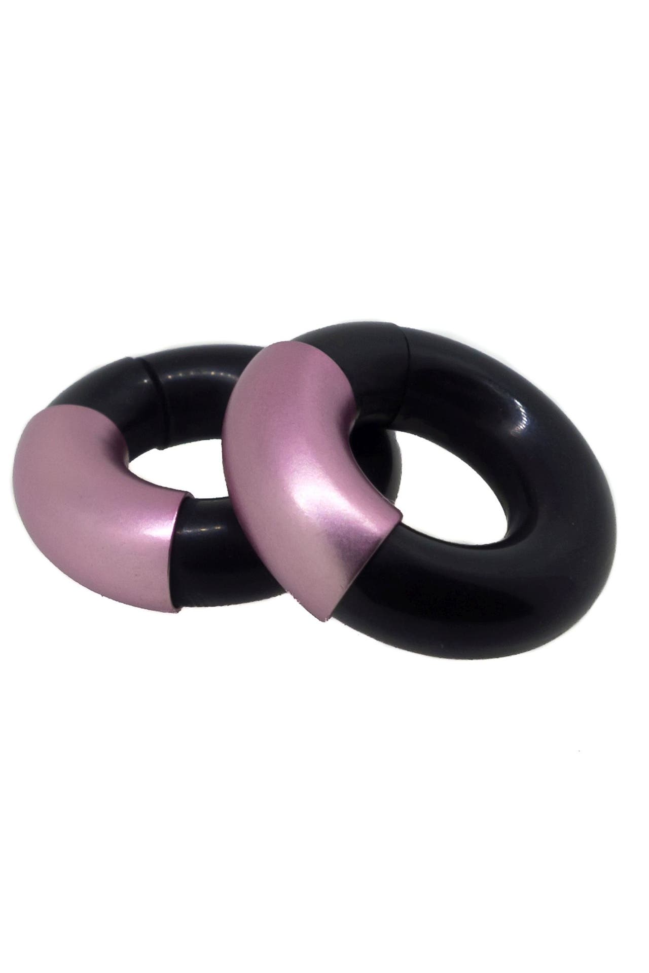 DEMARIE Ohrringe 925/- Sterling Silber Kautschuk rosa, Bild 1