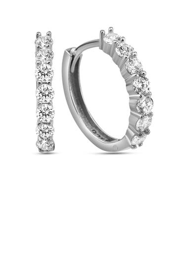 DKENIZ Ohrringe Silber 925 rhodiniert mit weißen Zirkonia-Steinen silber